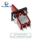 1PCS SH T80-R Series Mini Paddle Toggle Switch Square Snap-in Panel Mount 5A/125VAC