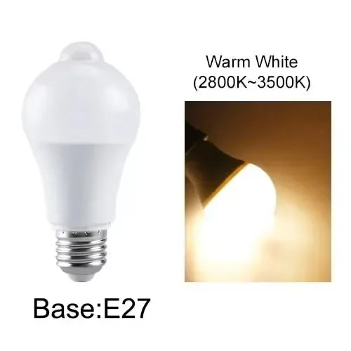 E27 B22 Motion Sensor LED Light Bulb PIR Motion Activated Dusk to Dawn Indoor Outdoor LED Light Bulb For Garage Front Door Porch