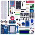 Complete Starter Kit for Arduino Uno R3, Includes Uno R3 Board, Breadboard, Motors, LCD, Sensors & Accessories
