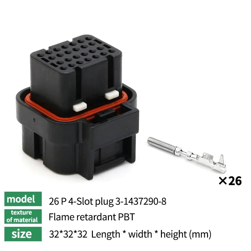 1/10/50 PCS 26/34pin AMP Waterproof Automobile Connector PCB To Board ECU Plug Domestic Needle Bender 6437288-3 4-1437290-0
