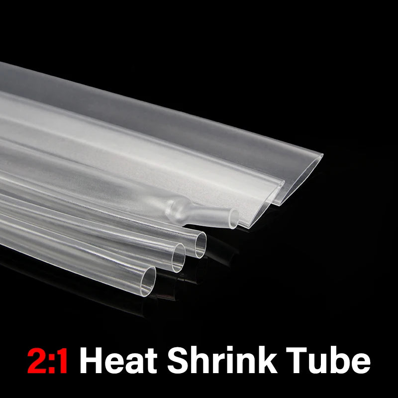 1~50m 2:1 Heat Shrink Heatshrink Tube Clear Diameter 0.6mm ~ 150mm Wire Repair DIY Cable Protecctor Sleeving Wrap Tubing