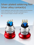 Metal Emergency Stop Button Switch 16/19/22mm Mushroom head Waterproof Stainless steel  Press Rotary Power off STOP 1NO1NC2NO2NC