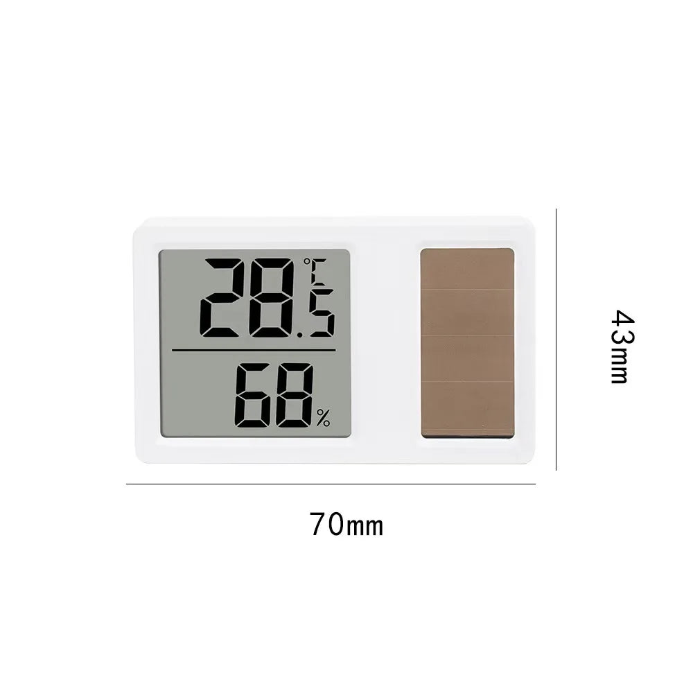 Solar Power Temperature and Humidity Meter Mini Portable Humidity Digital Electronic Temperature Detection Meter for Bedroom