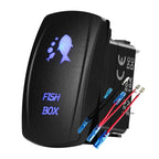 12V 24V Boat Trim Tabs Switch (ON)-OFF-(ON) Momentary Rocker Switch Waterproof Blue Light ON-OFF Toggle Switch With Harness