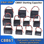 CBB61 450V Start Capacitor 1uf/1.5/1.8/2/2.5/3/4/5/6/7/8UF/10/12/15/18/20 UF Fan Ceiling Exhaust Motor Run Capacitor CBB