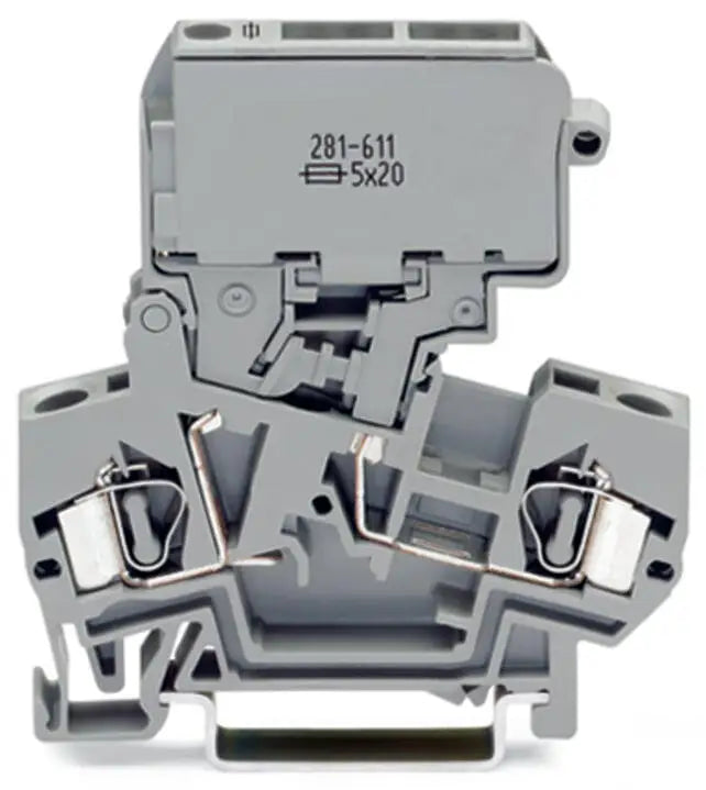 Original WAGO 281‑611 Fuse Terminal Block, 4mm² DIN‑Rail Mount Fused Disconnect Connector for 5x20mm Cartridge Fuse