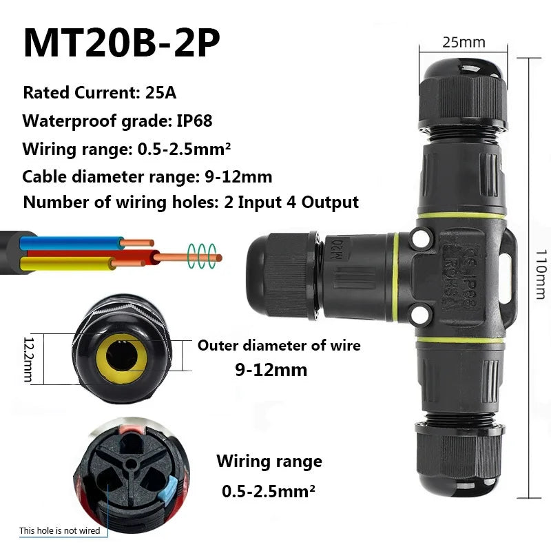 IP68 Waterproof Joint Wire Quick Connection Connector 2 3 4 Pin Solderless LED Lamp Electric Wiring Outdoor Rainproof Terminal