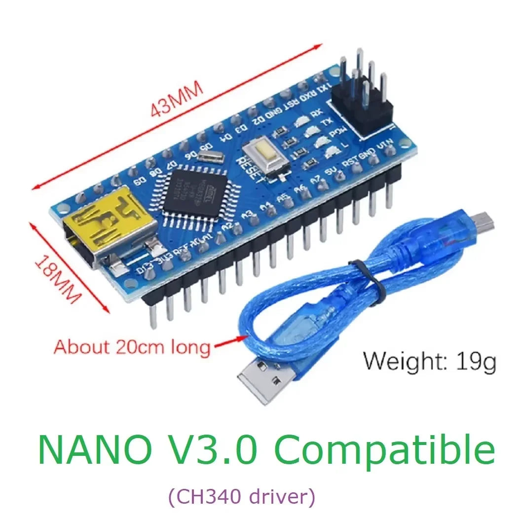 Arduino NANO V3.0 IO Board DC12V/24V RS485 8CH Relay 4-20mA 0-10V Analog Input Opto Isolated Simple PLC Timer Module