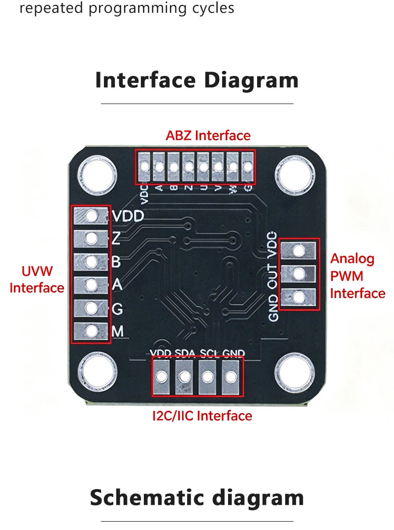 MT6701QT Magnetic Rotary Encoder Sensor Module 14-bit High Precision SPI/I2C Interface Alternative To AS5600