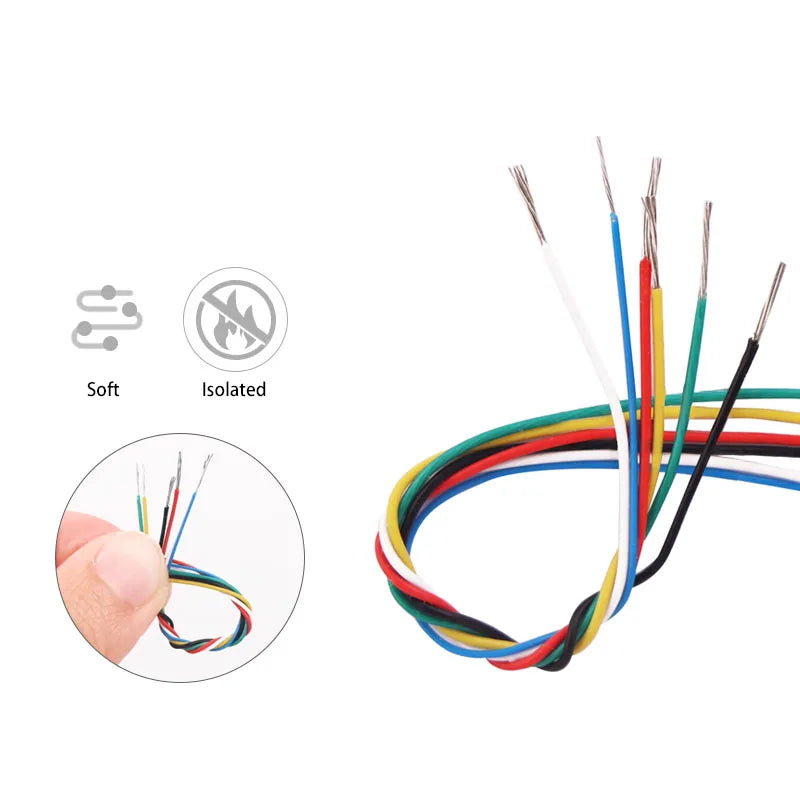 26-40AWG UL10064 PTFE High Temperature Wire Ultra Fine Micro Cable Plastic Solder High Conductivity Copper Cable 10M/20M/50M