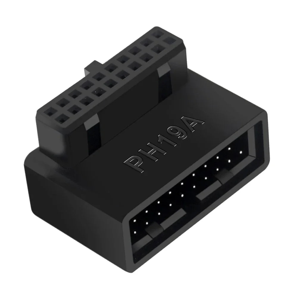 USB 3.0 19/20pin Male to Female Extension Adapter Angled 90 Degree Converter for Motherboard Connector Socket PH19A