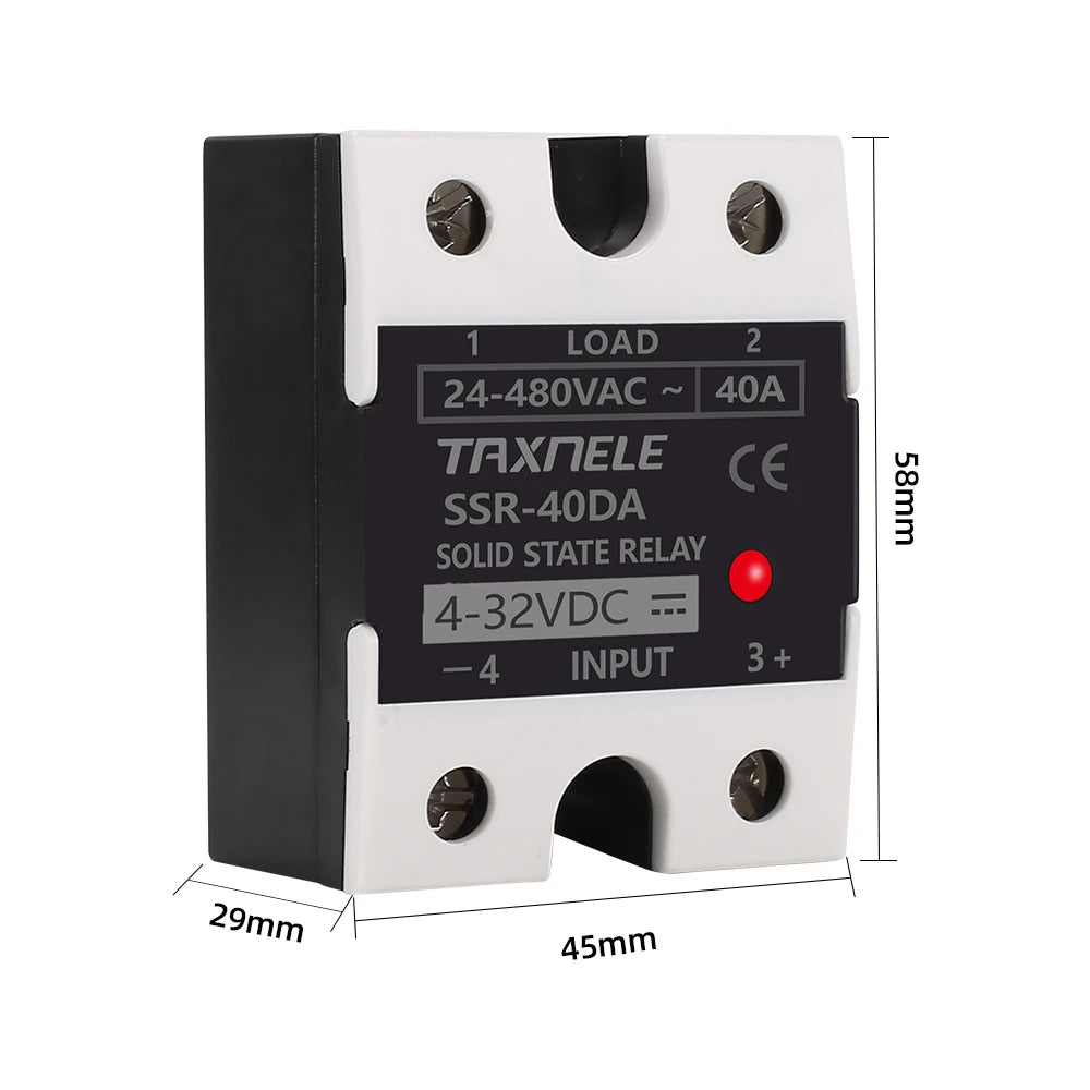 SSR 40DA SSR 25DA 10DA Solid State Relay  DC To AC 4-32VDC Input 24-480VAC Output solid state relay Industrial Single black SSR