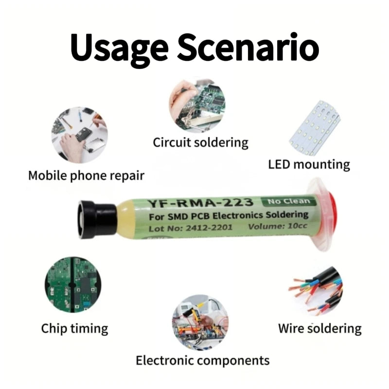 RMA-223 10cc Flux No Clean Flux Soldering Iron Welding Flux Consumer Electronics Repair Solder Paste For Phone LED BGA SMD PGA