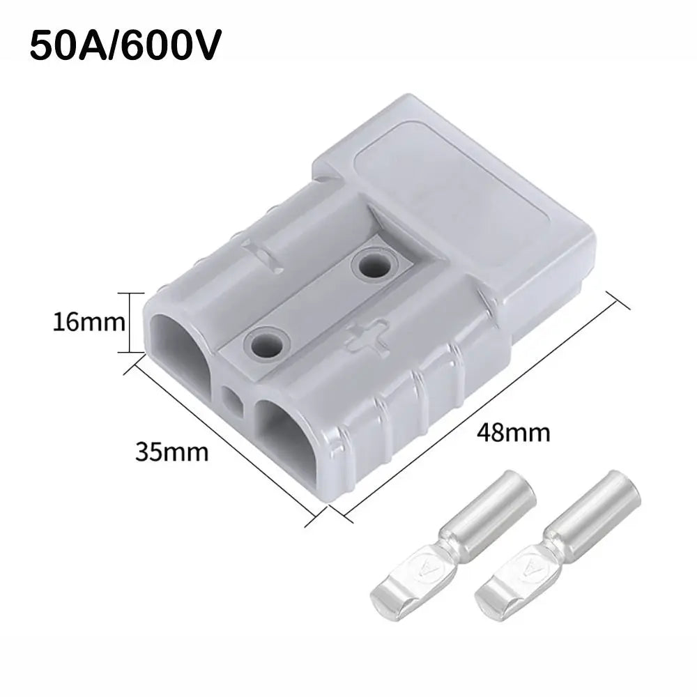 Power Connectors 50 AMP Plug Cable Terminal 600V Grey Red Quick Plug Connector Battery Power Connector