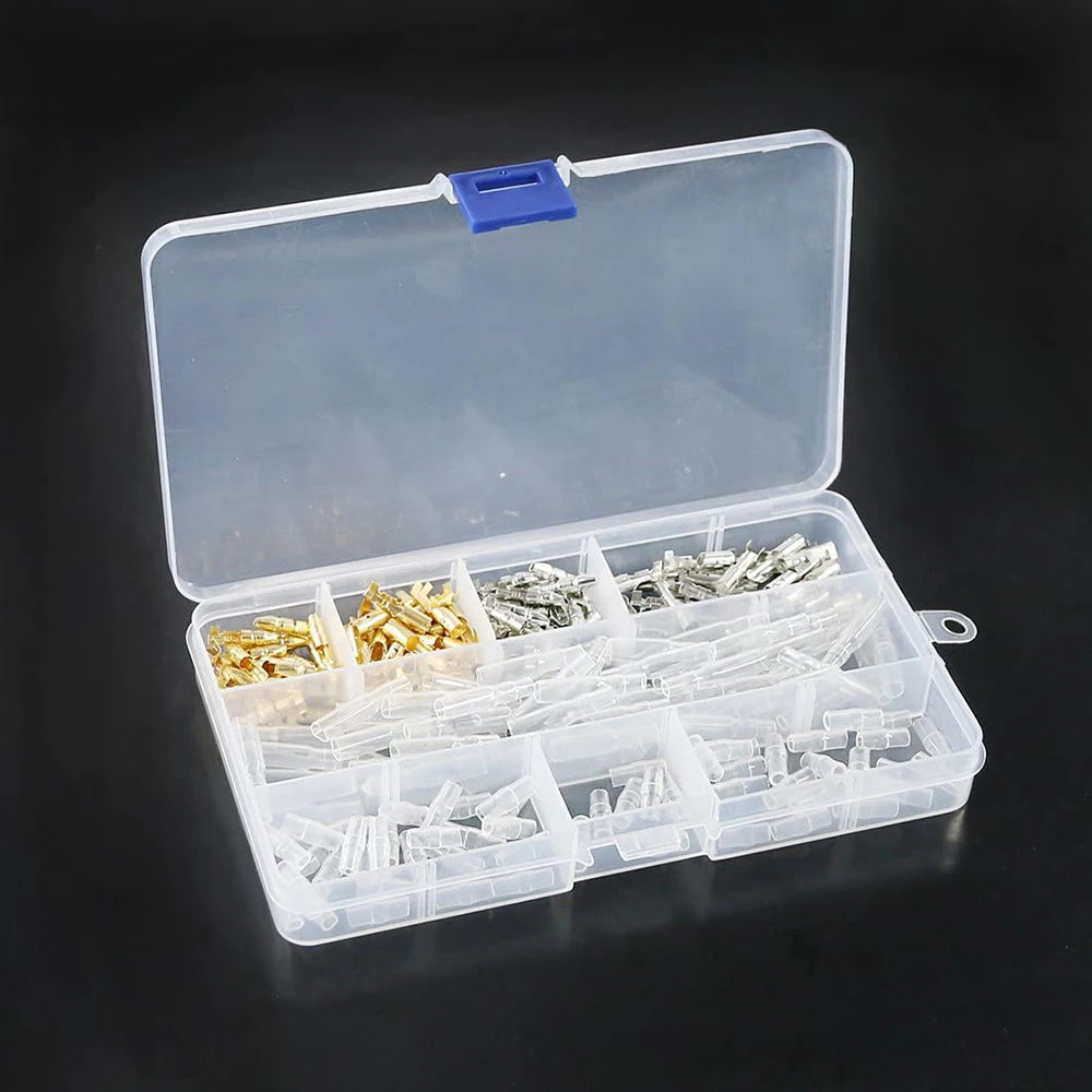 240pcs 3.9mm Brass Male Female Bullet Terminal Wire Connector Blocks with Insulation Sleeves for Car Truck Motorcycle Bike