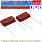 10Pcs CBB81 Metallized Polypropylene Film Capacitors High-Voltage 1.6 kV 1600 V 102j 104j 153 222 332 334 472 474 562 682J 0.1uf