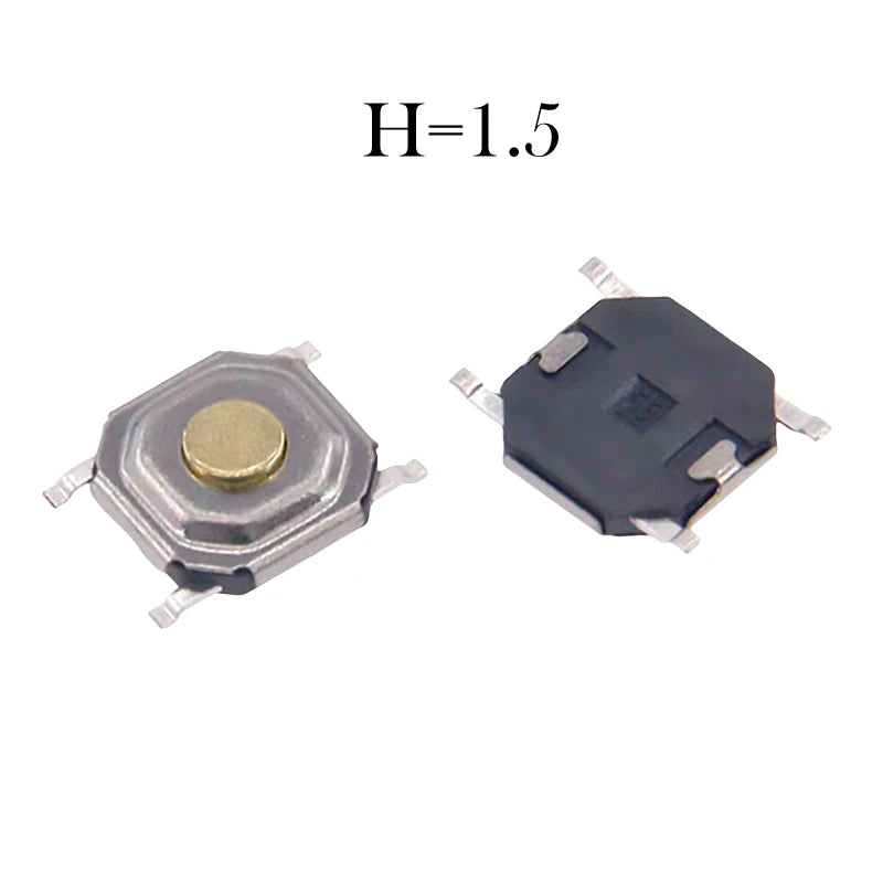 Metal Tactical Push Button Switch,Tact Switch,5.2x5.2x1.5mm to 9mm 4PIN SMT,Key Switch Speaker Audio button,PER 50PCS