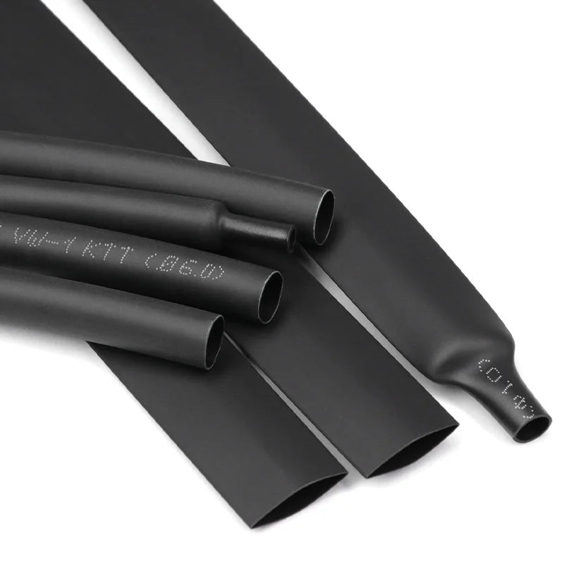 1/2/5M Black 2:1 Heat Shrink Tube Diameter 0.6mm~120mm Wire Repair Protector Polyolefin Insulated Shrinkable Cable SleeveTubing