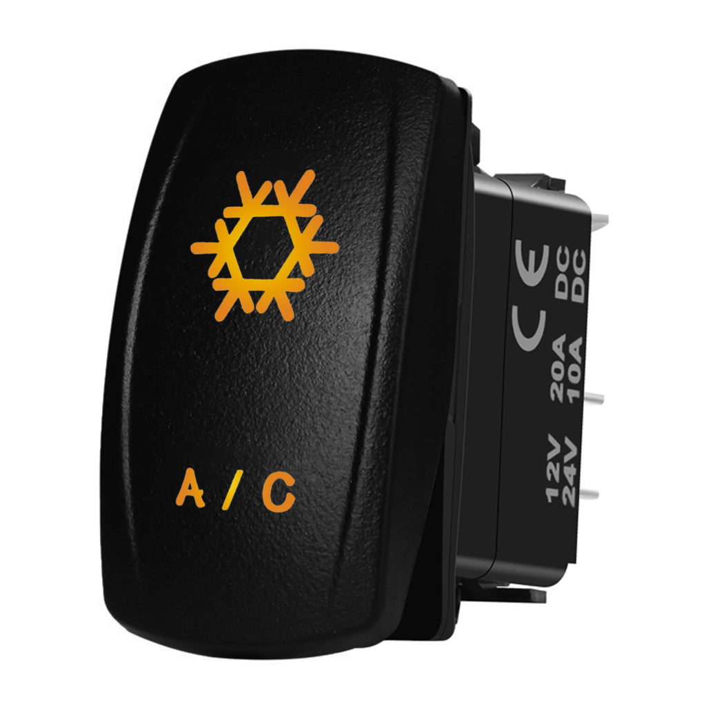 Marine Boat Rocker Switch 12/24V Orange Backlit Anchor Beacon Up Down Button ON OFF/ON OFF ON Momentary Toggle Switch Waterproof