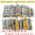 1/8W 1/4W 1/2W 1W 2W 3W Resistance 1% Metal Film Resistor Assortment Kit Set 1 10 100 K ohm  DIY Resistor Pack 0.125W 0.25W 0.5W