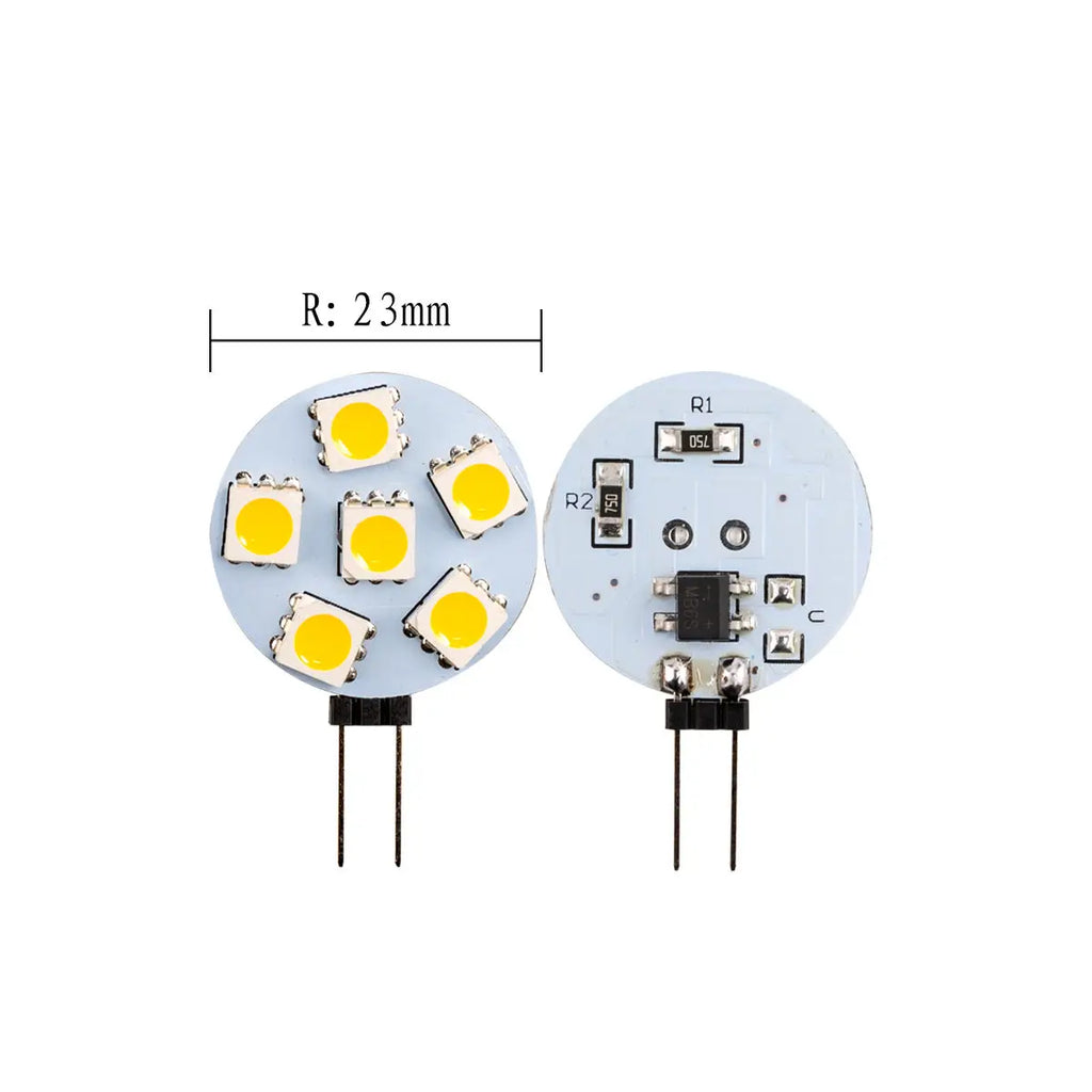 5PCS Mini G4 LED Bulbs DC 12V 5050 SMD 1.2W 2.4W 5W 120 Degree Bi-pin Cold Warm White Halogen Replacement Lamp