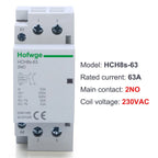HCH8s-63 Household AC Contactor 2P 40A 63A 2NO 2NC  1NO1NC DC24V AC110V AC220V Automatic  Contactor Din Rail Type 50Hz 60Hz