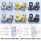 YanXi Round Disc BNC Female Jack To SMA Male Female Adapter Coaxial Radio Frequency Walkie-talkie Radio Antenna RF Connector