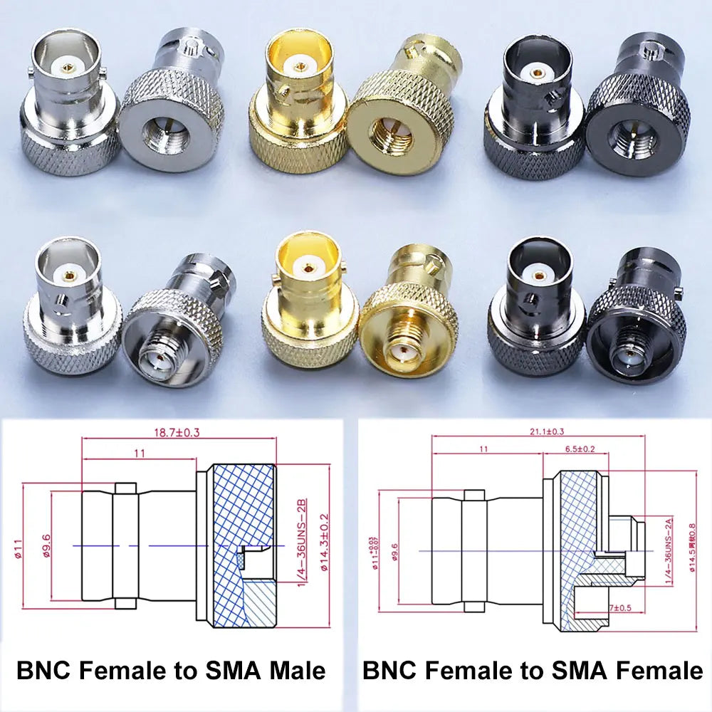 YanXi Round Disc BNC Female Jack To SMA Male Female Adapter Coaxial Radio Frequency Walkie-talkie Radio Antenna RF Connector
