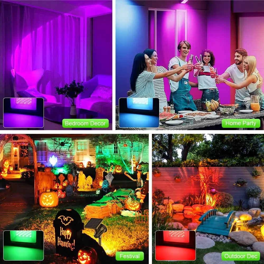 Outdoor Led Rgb Reflector Spotlight Projector 220V Ip66 Waterproof 10W 30W 50W 100W Rgb Led Floodlight Rgb Outdoor Lights Lamps