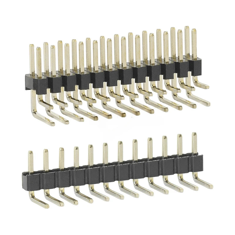 50pcs 2.0mm Pitch Pin Header Single Row Double Row 90 Degree Curved Needle Copper Foot Pin 2*2P/3P/4P/5P/6P/7P/8P/12P