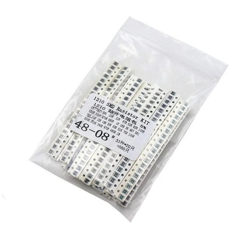 1210 SMD Resistor Assortment Kit 33 Values 20 Pieces Each Total 660 Pieces 5 Percent Tolerance Electronic Component Pack