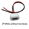 Type C Female Connector Waterproof USB C Female Jack Socket 2 Pin 3A Charging Port Power Cable Extension Direct Crimp Mount
