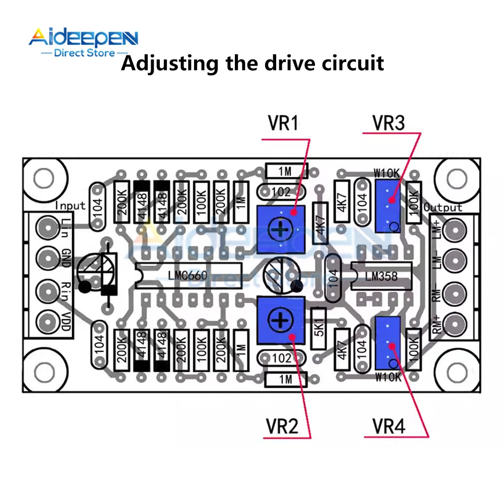 DC Single Supply 7-15V Dual-Channel Analog VU Meter Driver Board LMC660+LM358 Chip for Audio Tube Amplifiers Low Noise