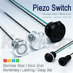 IP68 Piezo Switch 12/16/19/22/30mm Latching Waterproof Metal Touch Switch Stainless Steel Momentary Piezoelectric Ceramic Switch