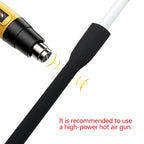 1.6m/piece Anti-slip Heat Shrink Tube Diameter 18~40mm Solid Color Insulated Waterproof Cover Case Non-slip Wrap for Fishing Rod