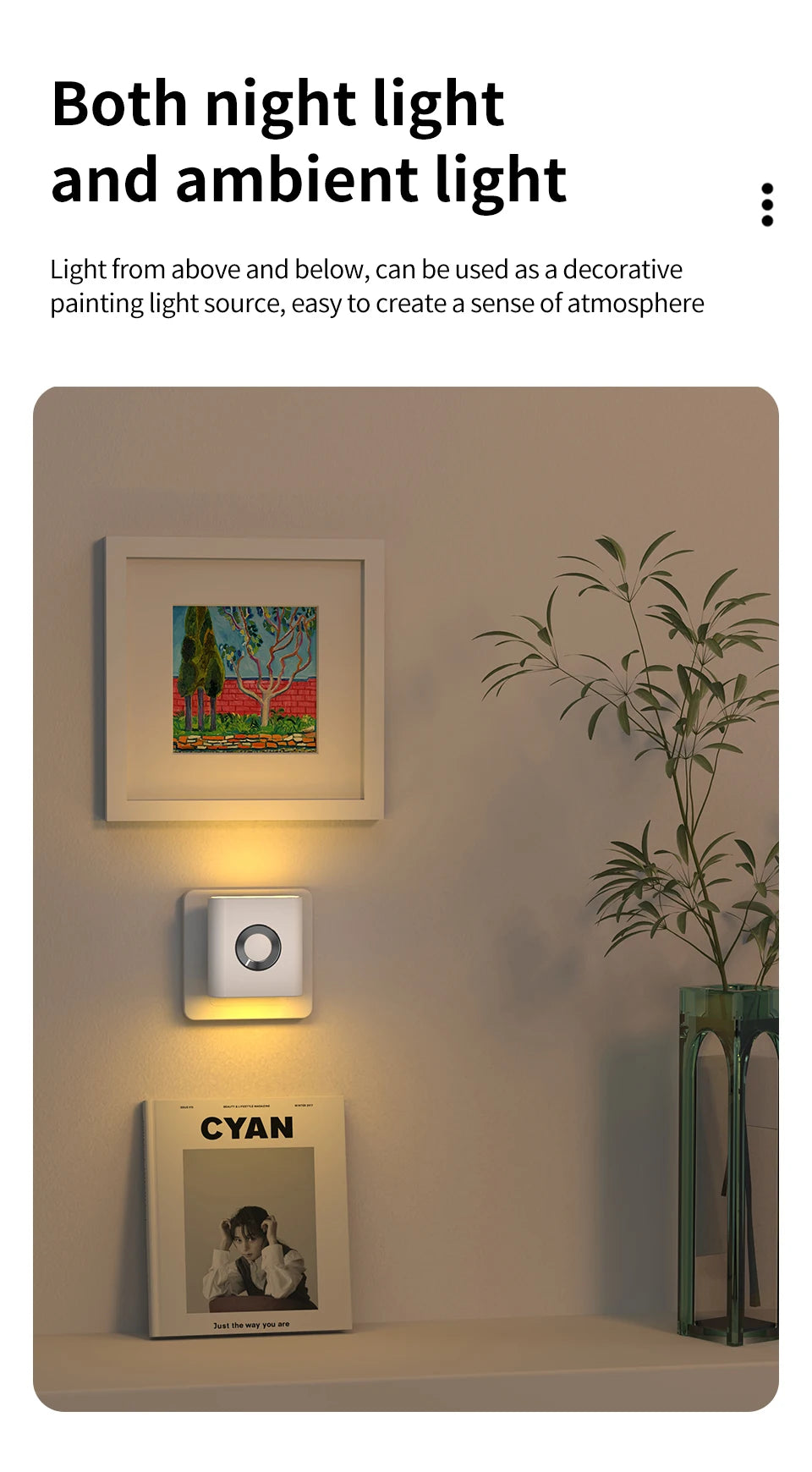 220V Led Night Light with EU Socket Motion Sensor Plug into Wall Lamp Warm White Ambient Light for Toilet Staircase Bedroom