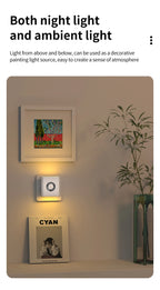 220V Led Night Light with EU Socket Motion Sensor Plug into Wall Lamp Warm White Ambient Light for Toilet Staircase Bedroom