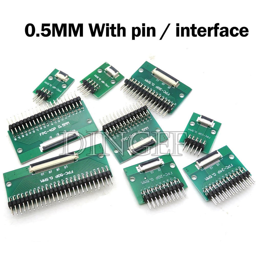 0.5mm 1.0mm pitch Connector SMT Adapter to 2.54mm hole FPC FFC Cable Welded board With Pin / Empty Board 6P 8P 10P 12P 20P 24P