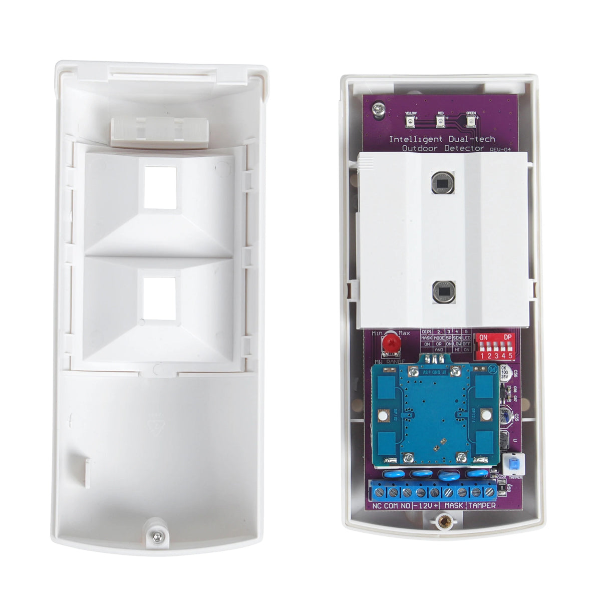 DC12V Outdoor Wired Microwave PIR Motion Sensor Alarm with Rain Cover 12M 100 Degrees Wide Angle Detection Anti-pet Anti-mask