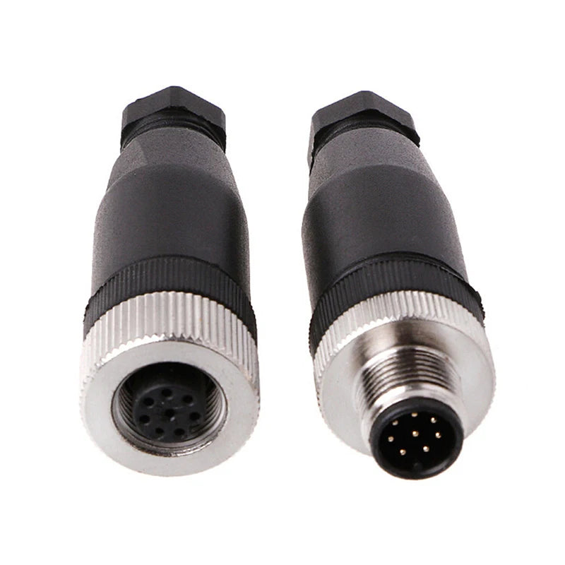 New 1PCS Waterproof Plug Aviation Plug M12 Connector Male And Female Plug Pin Hole 4 5 8 12 Core  3/4/5 Pin  M12 Sensor Connecto