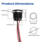 FILN 22mm 20A Waterproof Metal Push Button Switch Ring LED Lighted Pre-Wired High Current Power Switch Lamp for Car Boat Marine