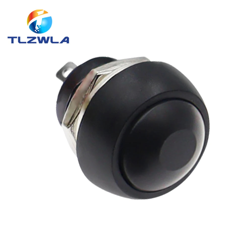 1PCS DIY Mini 12mm Momentary Waterproof Push Button Switch Horn Blue White Green Red Yellow Black 1A 250V Self-reset