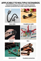 100 Meters/ 10M 4:1 Heat Shrink Tube with Glue Polyolefin Shrinking Assorted Heat Shrink Tube Wire Cable Sleeving Tubing