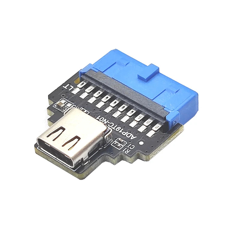 19pin to Type C Converter 19 Pin Internal Header to USB 3.1/3.2 Type C Adapter 10Gbps for PC Desktop Motherboard Connector Riser