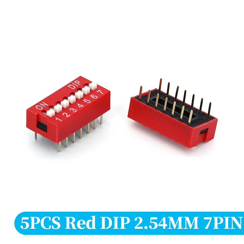 5PCS Slide Type Switch Module 1 2 3 4 5 6 7 8 10PIN /1.27/2.54mm Position Way DIP/SMD Pitch Toggle Switch Blue Snap Switch Dial