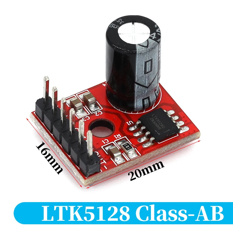 5128 Amplifier Board 5W Class D Digital Amplifier Board Mono Audio Module Low Distortion VS88715V DC2.5-5.5V LTK5128 Class AB