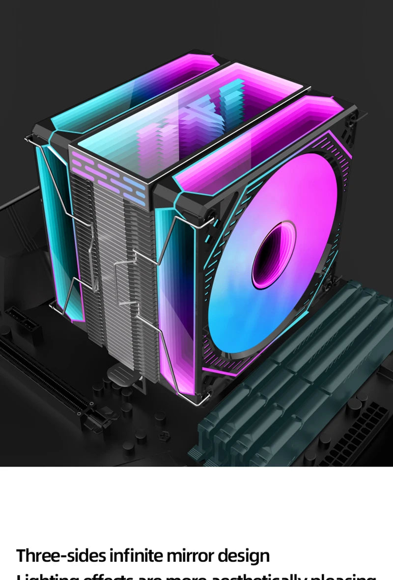 Metalfish CPU Air Cooler 4 6 Heat Pipe PC Radiator Cooling ARGB PWM 12cm Fan For 1851/1700/1200/115X/AM5/AM4/2011/X79/X99