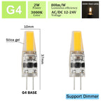 2pcs Mini G4 12V 24V LED Lamp Dimmable Light 3W COB Bulb AC DC 12V Lampada COB 360 Beam Lampada G4 COB Lights Replace Halogen