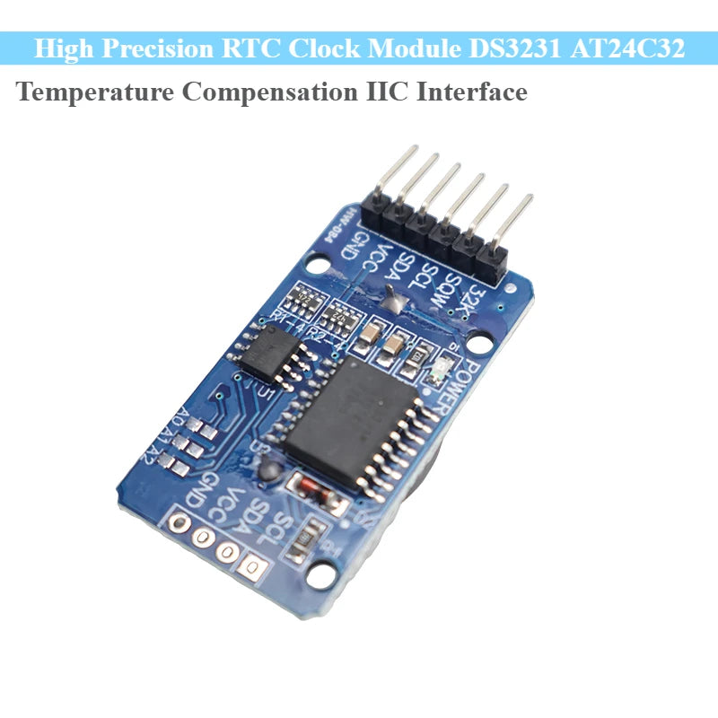 High Precision RTC Clock Module DS3231 AT24C32 with Temperature Compensation IIC Interface for Arduino Raspberry Pi (No Battery)