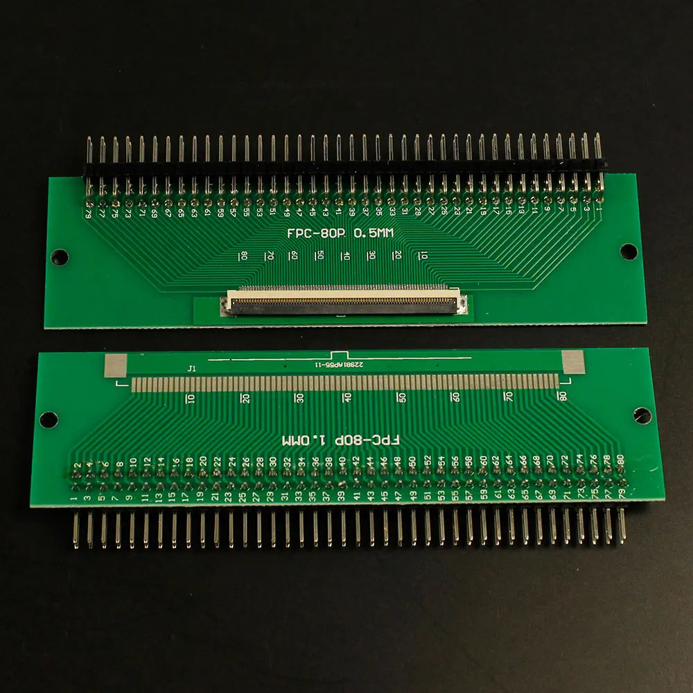 1pcs 4P-- 80P 0.5mm Pitch Connector SMT Adapter to 2.54mm 1.00 Inch Hole FPC FFC Cable Welded Board + Double Row Straight Pin